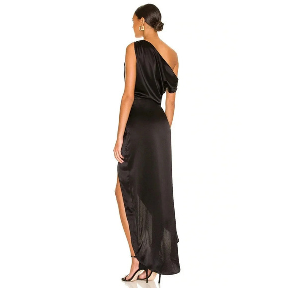NONchalant Label Dinah One Shoulder Draped Dress Black Size XL NWT - Picture 3 of 8
